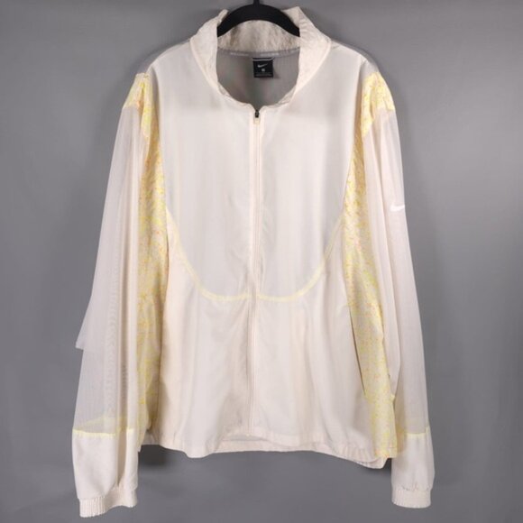 Nike Sportswear Women's Woven Running Jacket Beige Sheer Mesh DJ4429-110 Size 3X - Picture 5 of 16